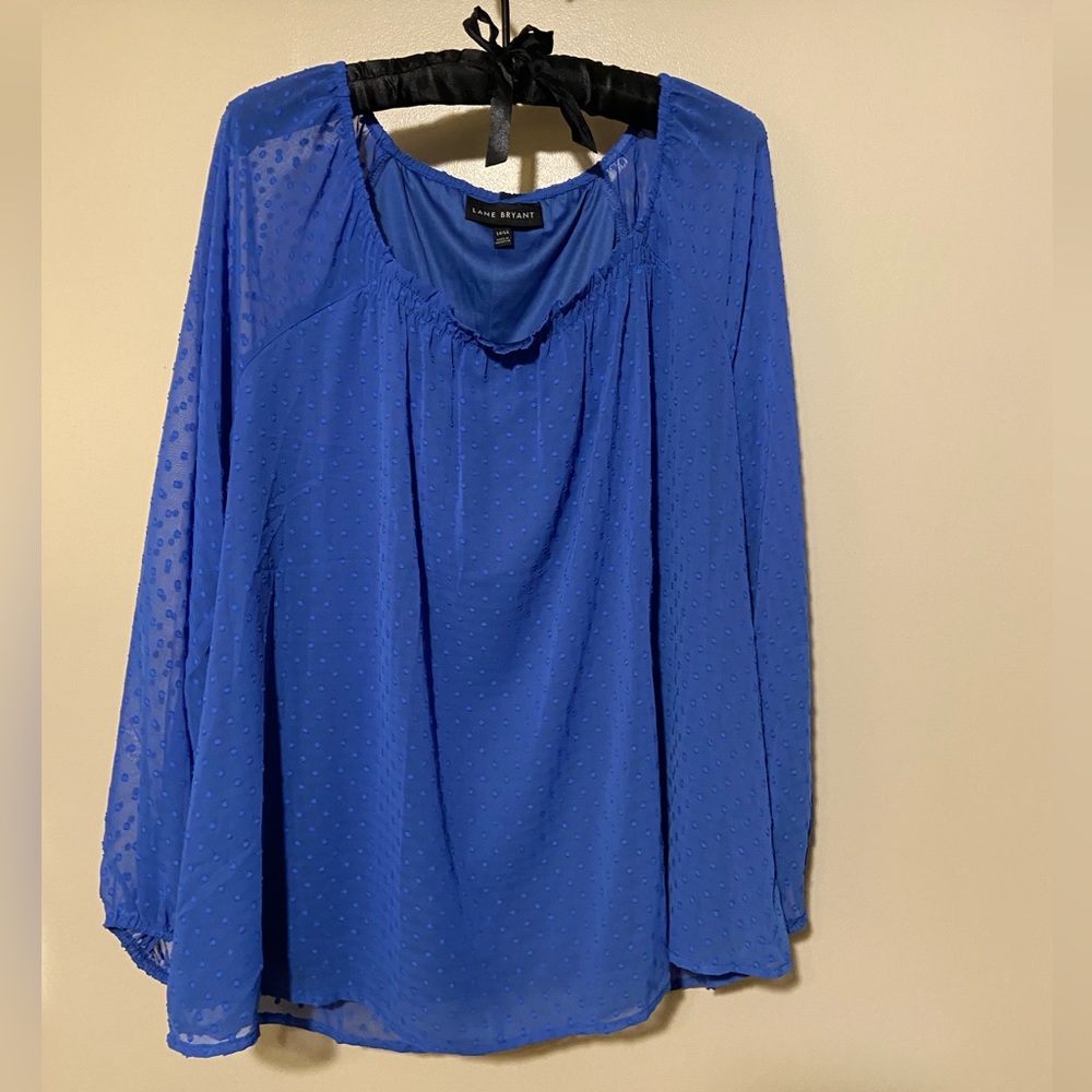 Lane Bryant size 14/16 blue blouse long sleeve